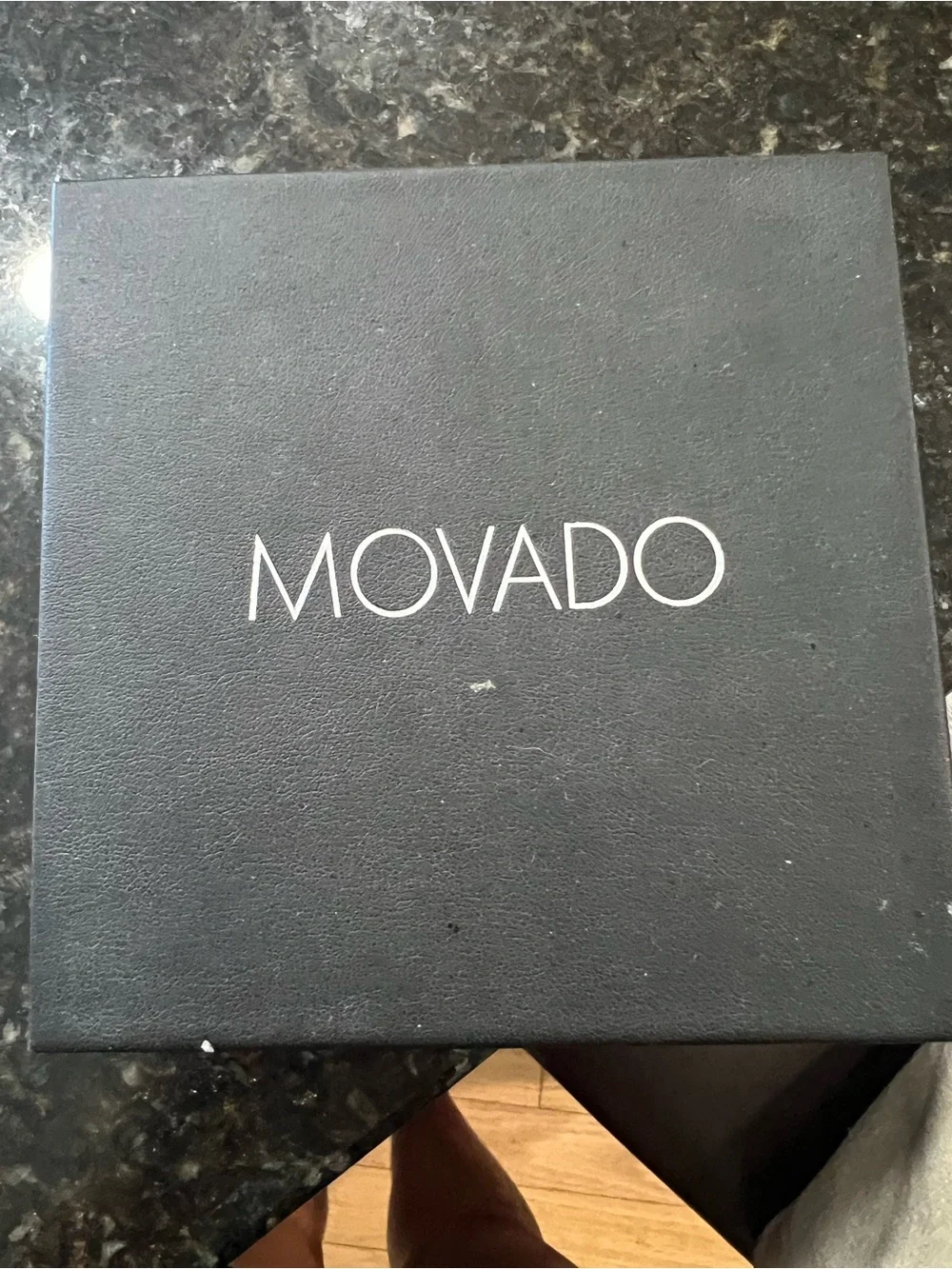 Movado Black Box with White Logo  Watch